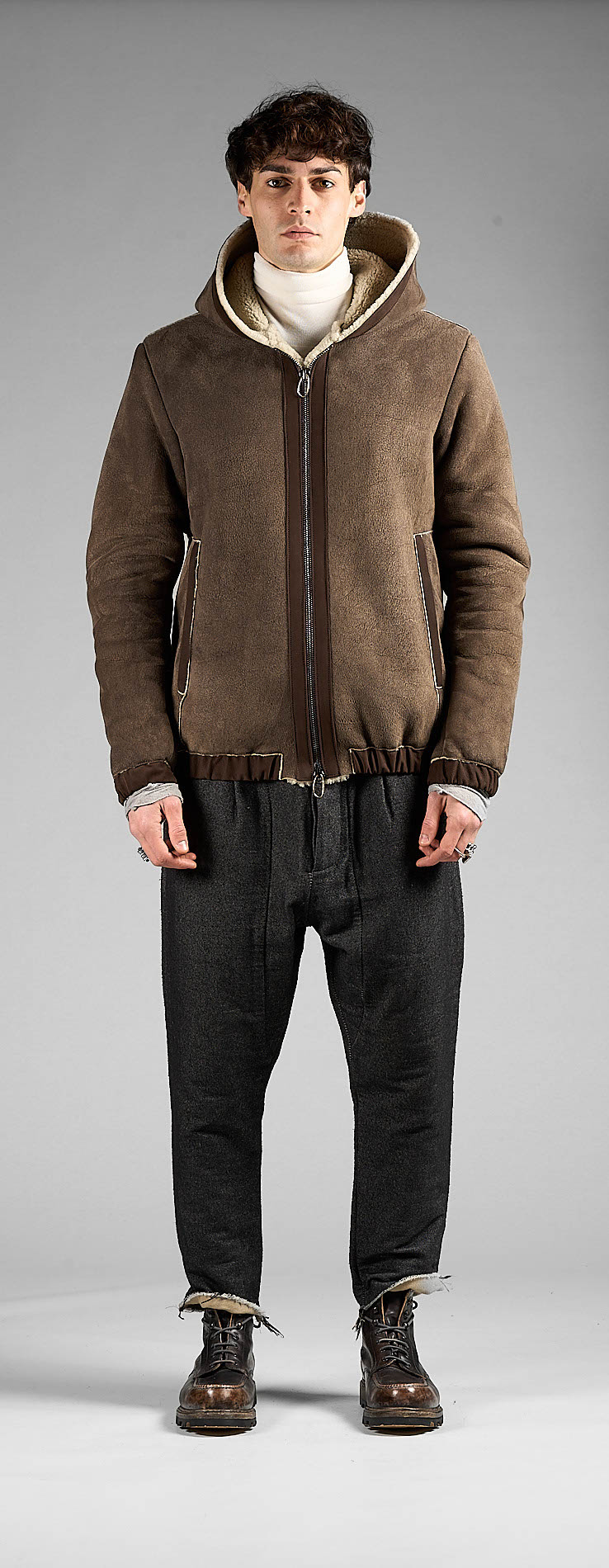 DANIELE BASTA LEATHER AND SILVER JACKET 
